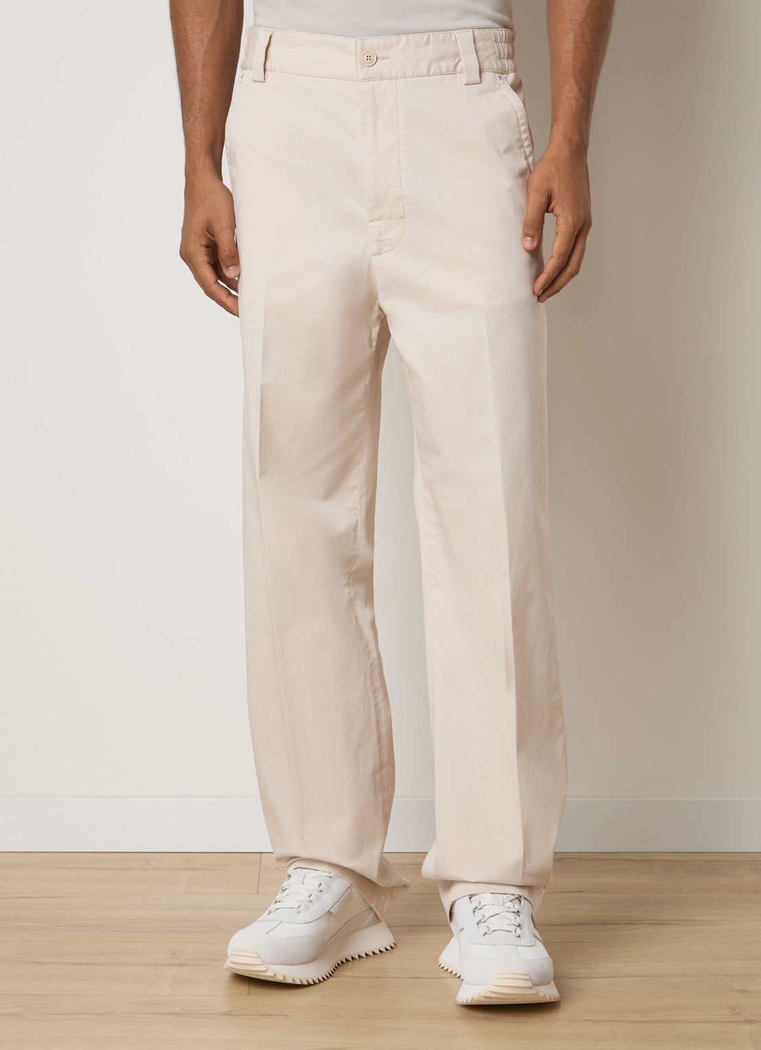 Moncler Straight fit pantalon met steekzakken - detail 3 creme
