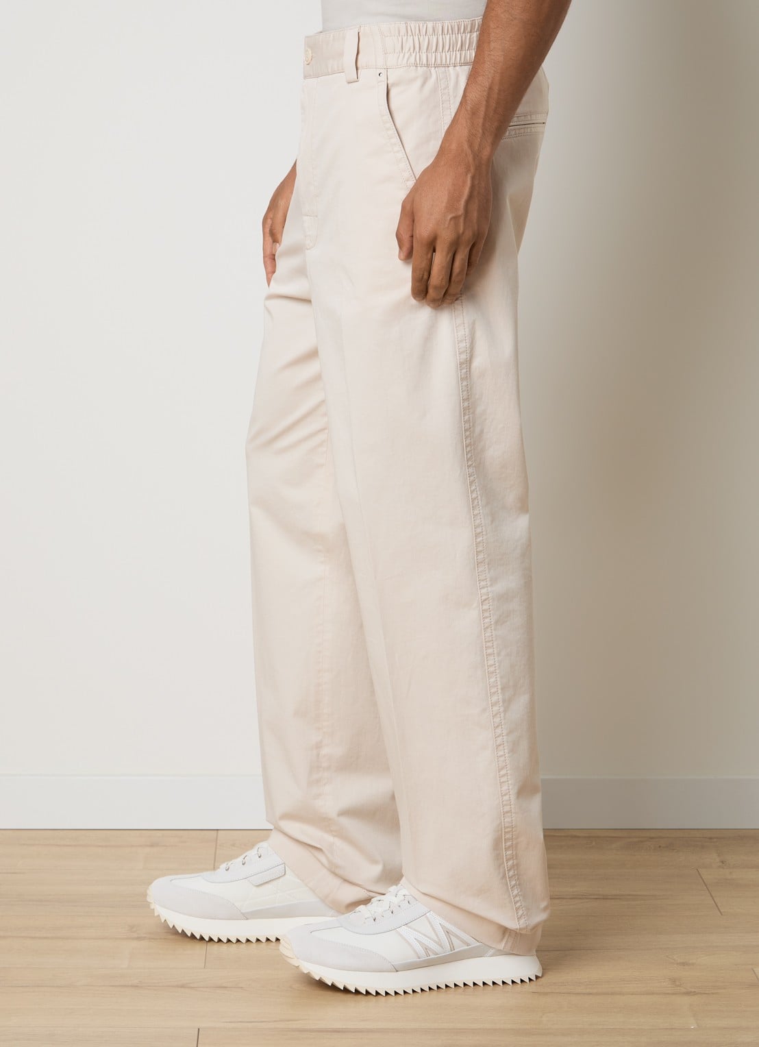 Moncler Straight fit pantalon met steekzakken - detail 4 creme