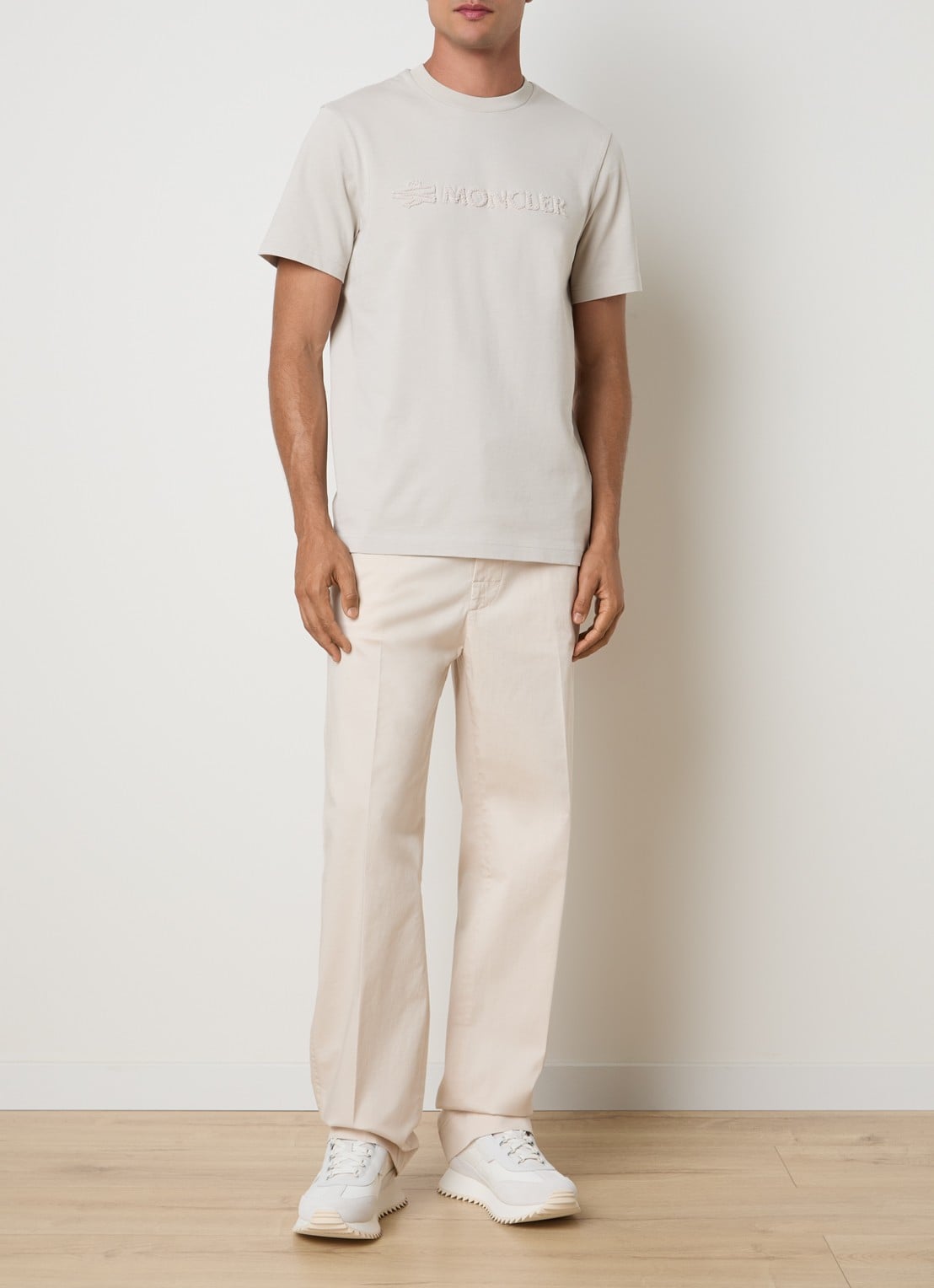 Moncler Straight fit pantalon met steekzakken - voorkant 2 creme