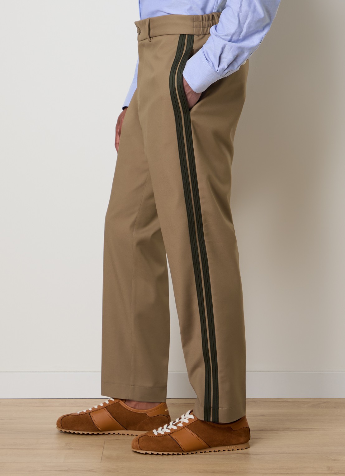 Moncler Straight fit pantalon met trekkoord en steekzakken - detail 4 zand