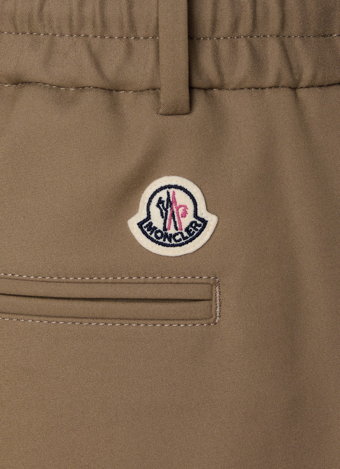Moncler Straight fit pantalon met trekkoord en steekzakken - detail 5 zand