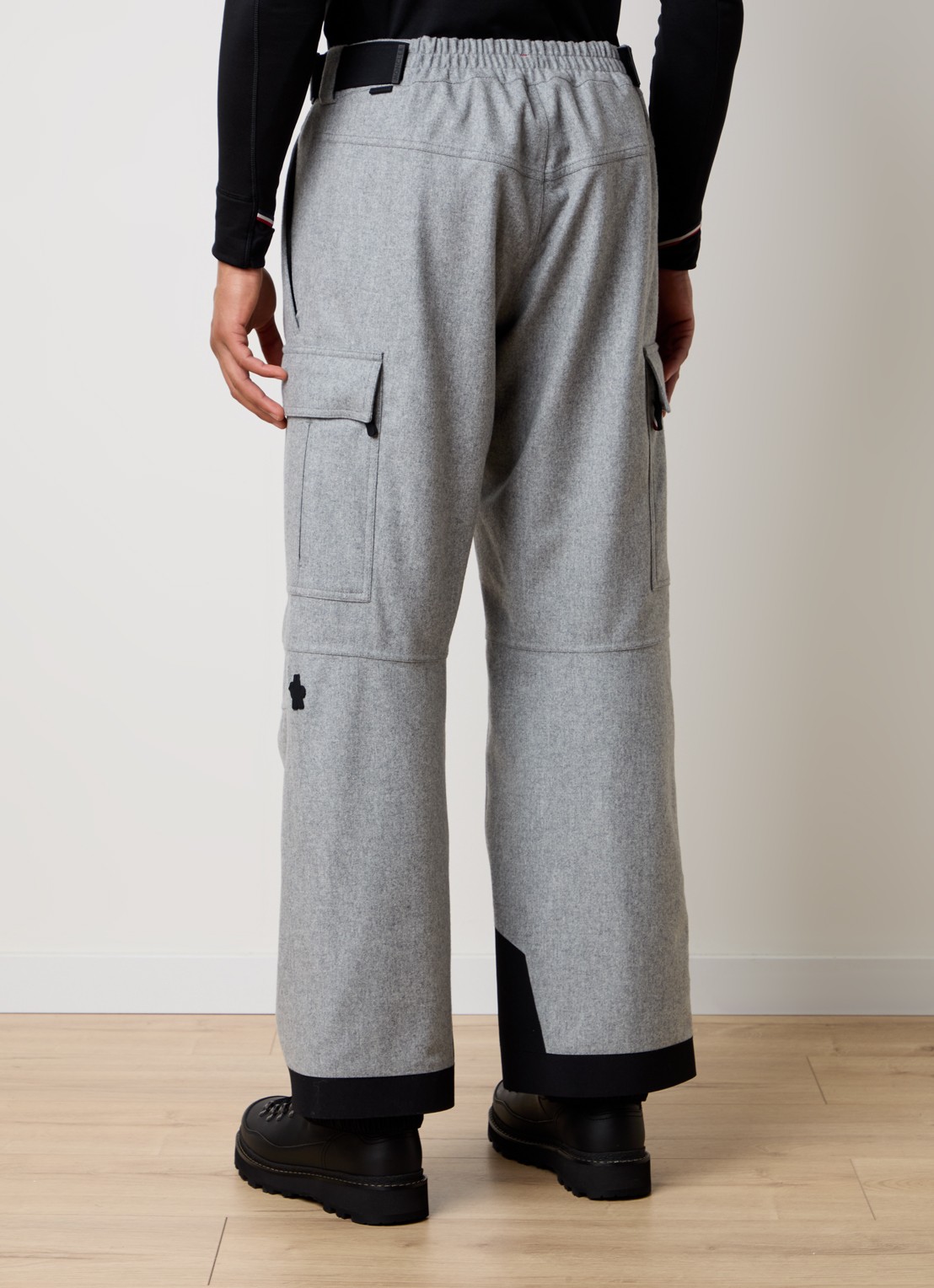 Moncler Straight fit ski-broek van scheerwol met klepzakken - achterkant 7 grijsmele