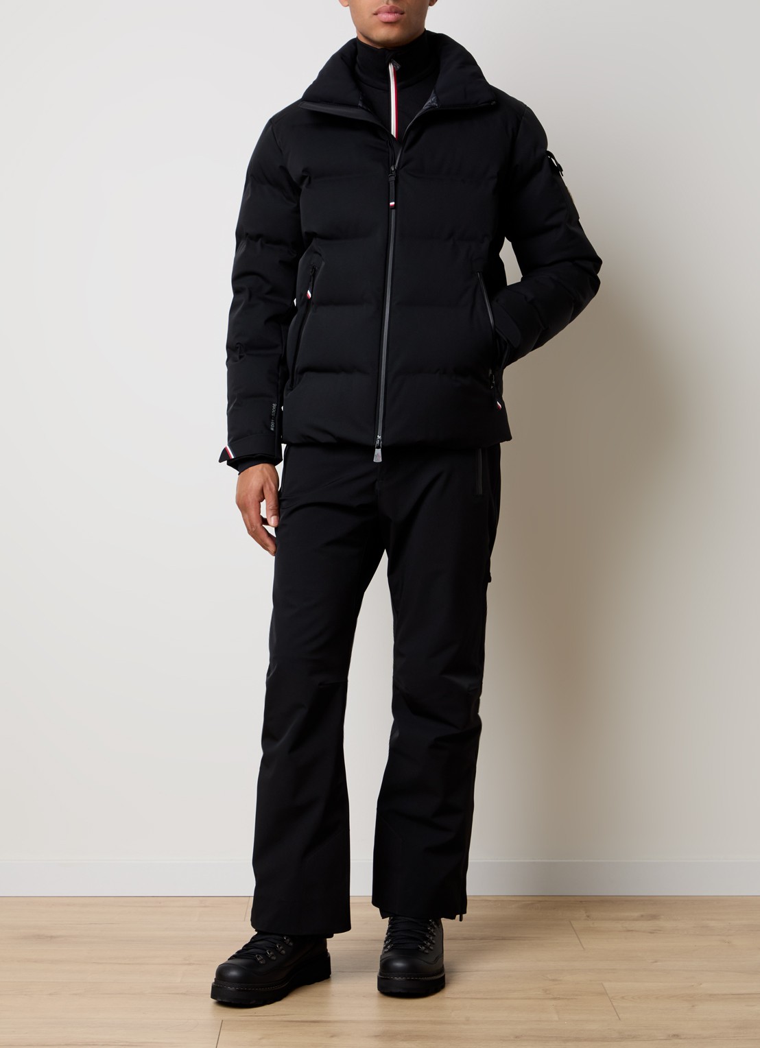 Moncler Straight fit skibroek met ritszakken - voorkant 2 zwart