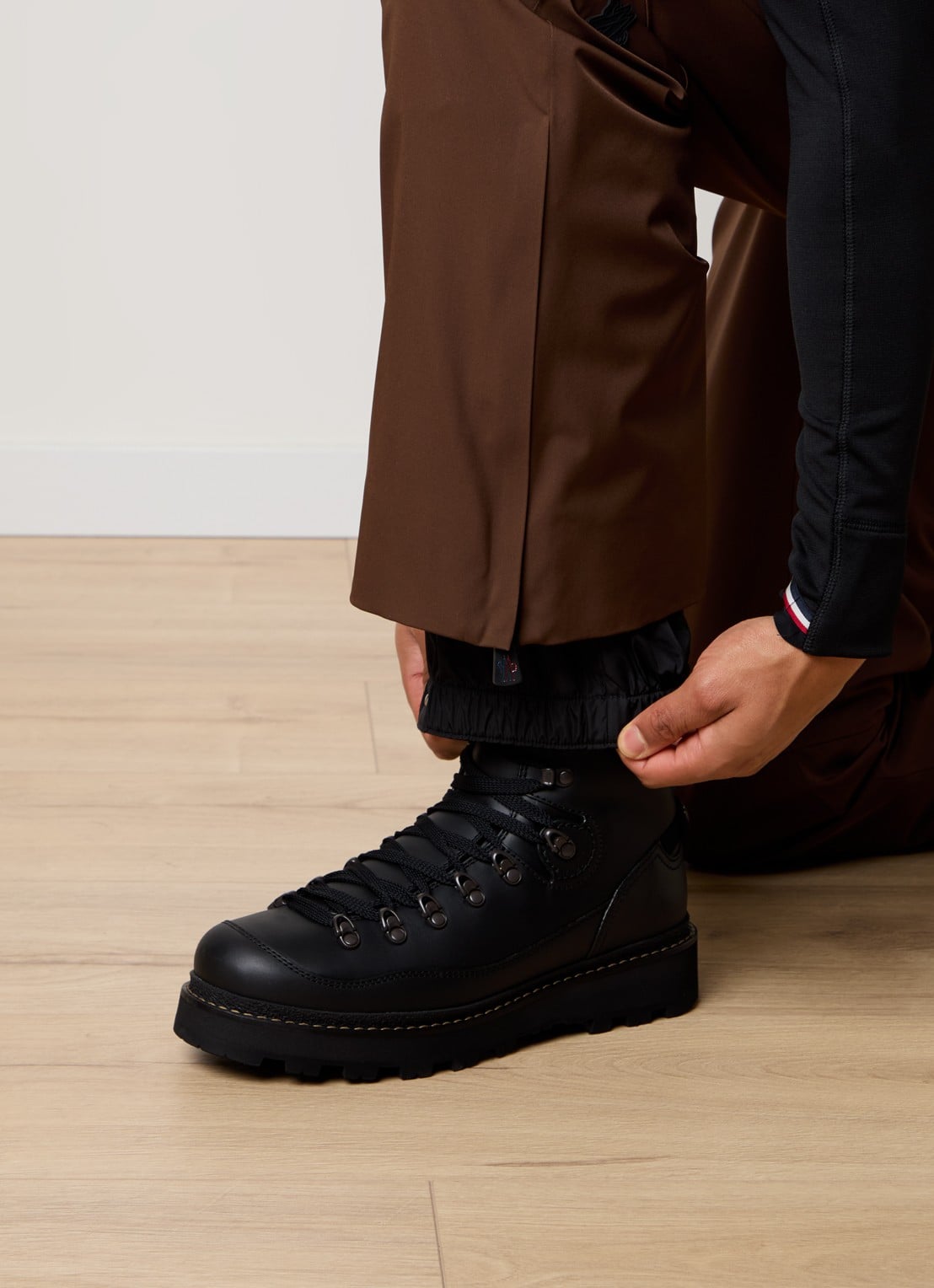 Moncler Straight fit skibroek met ritszakken - detail 4 bruin