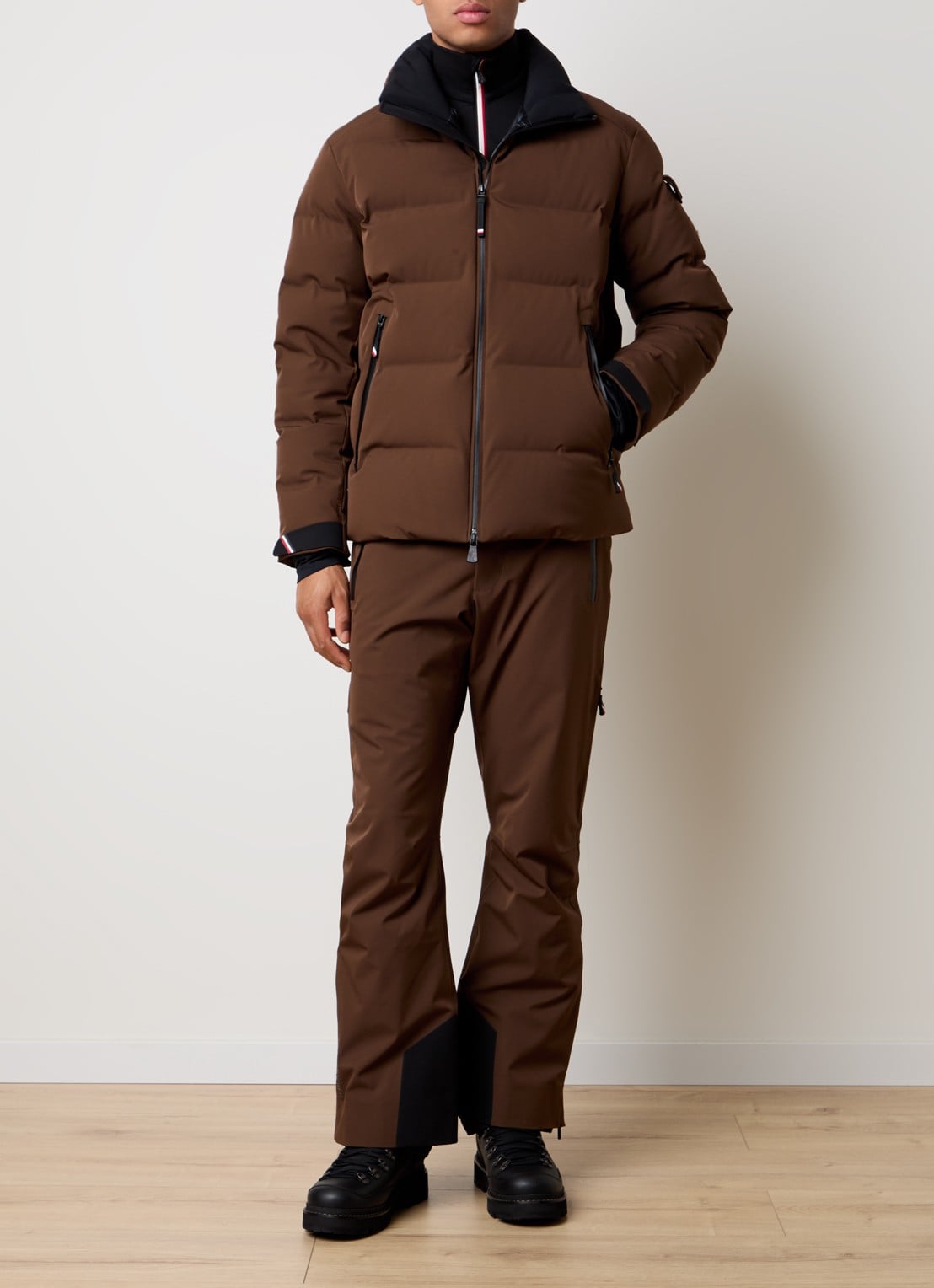 Moncler Straight fit skibroek met ritszakken - voorkant 7 bruin