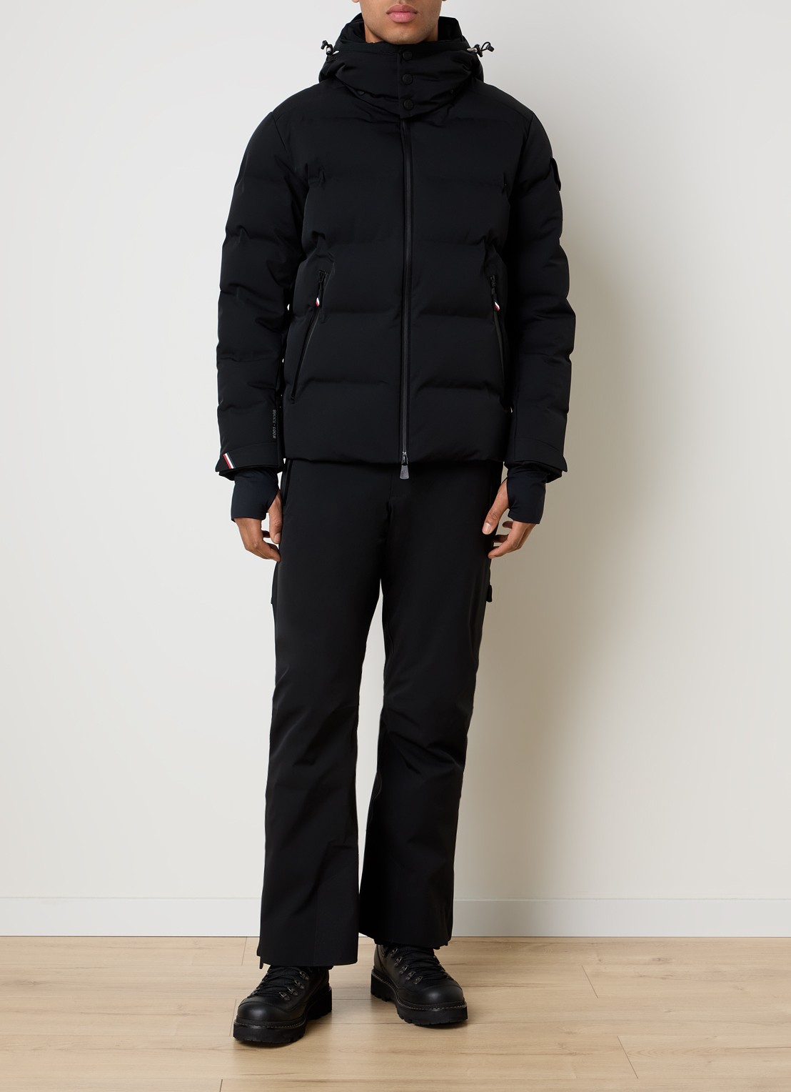 Moncler Straight fit skibroek met ritszakken - voorkant 4 zwart