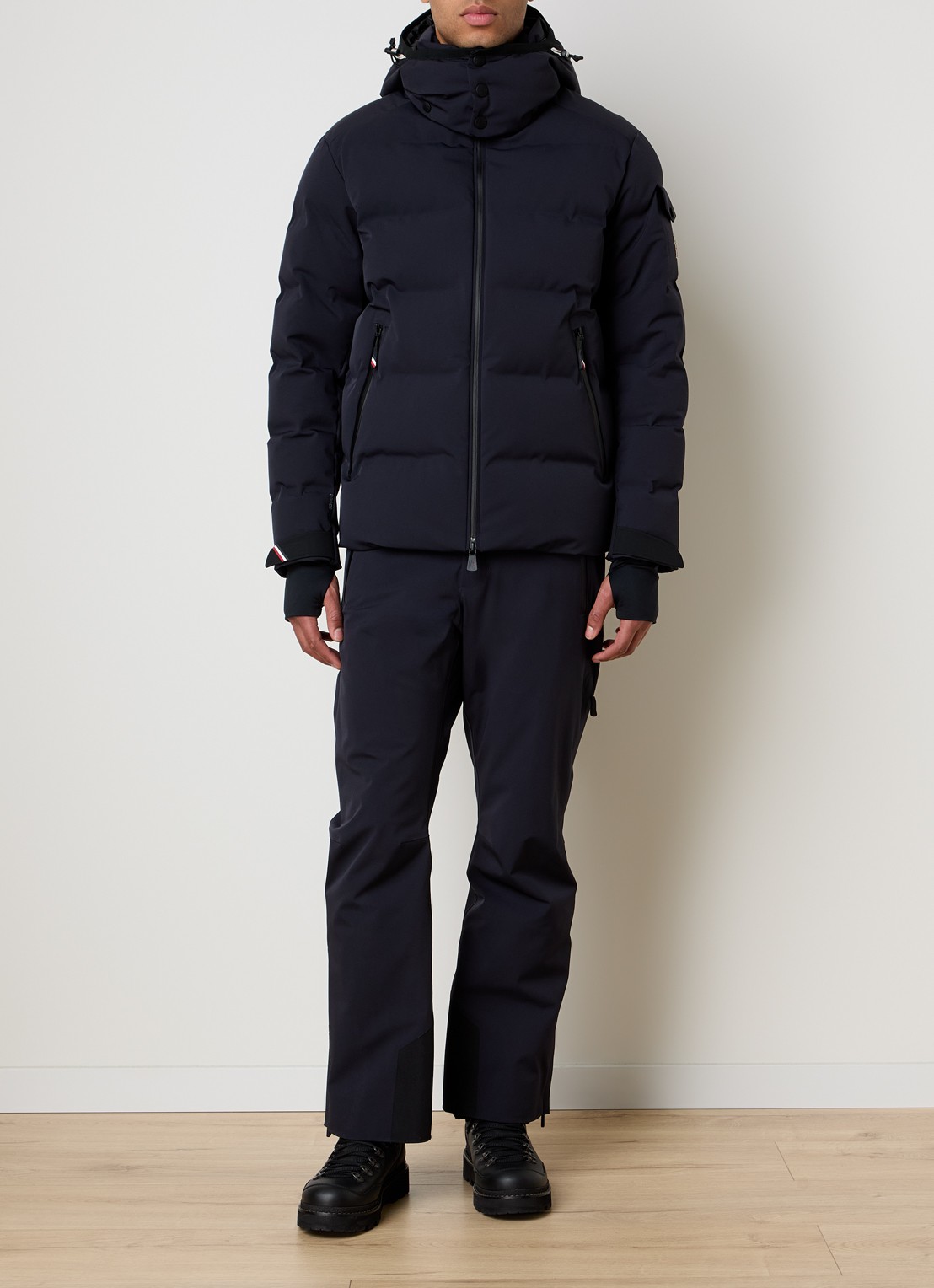 Moncler Straight fit skibroek met ritszakken - voorkant 5 zwart