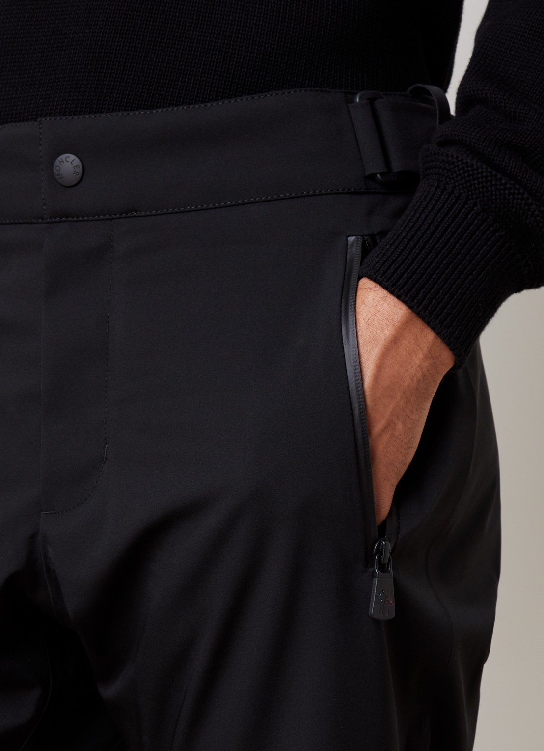Moncler Straight fit skibroek met ritszakken - detail 4 zwart