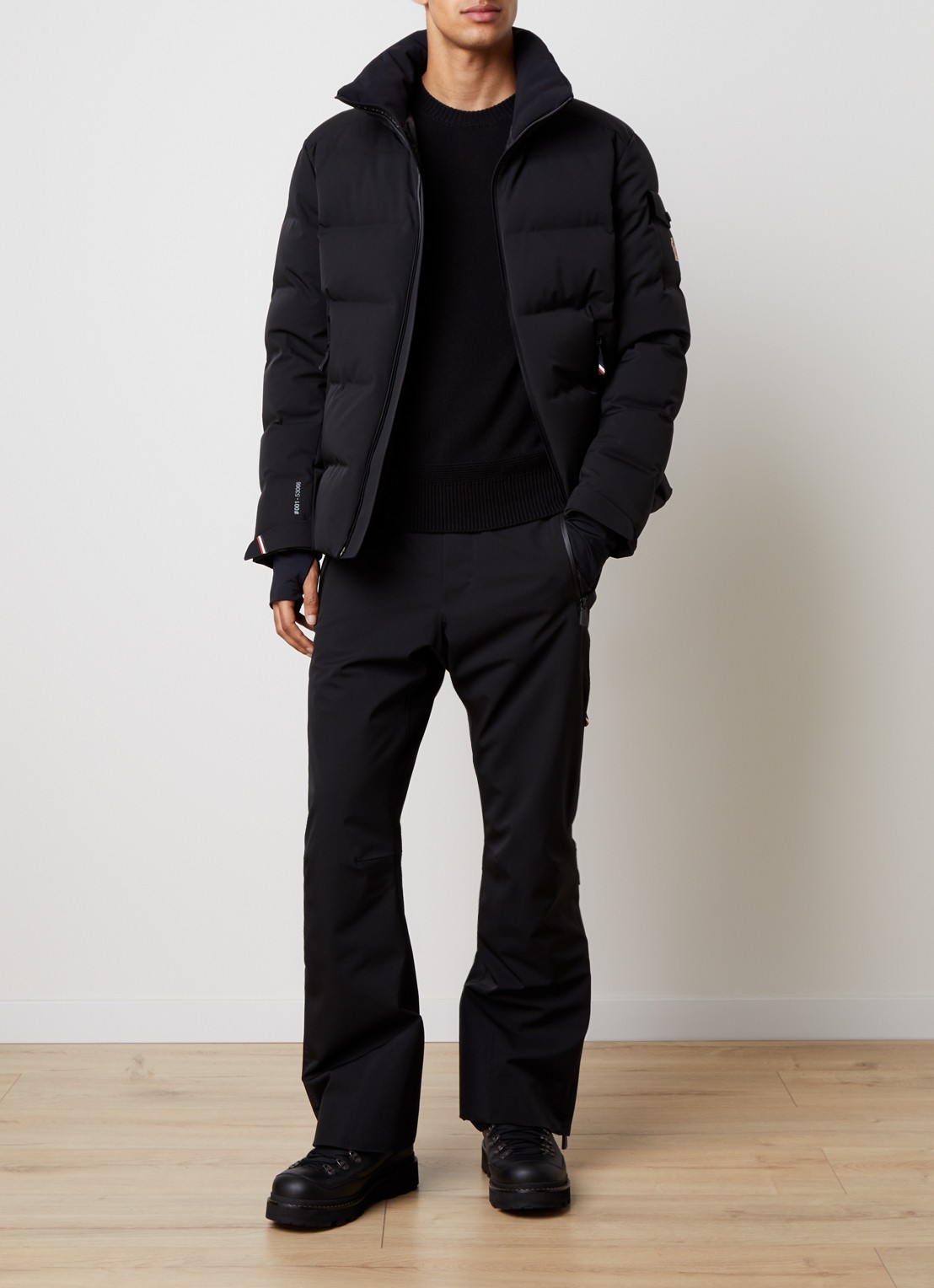 Moncler Straight fit skibroek met ritszakken - voorkant 7 zwart