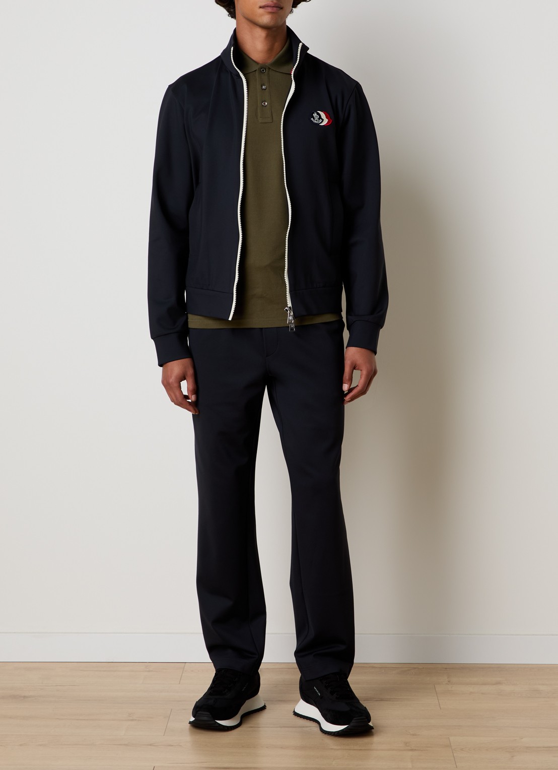 Moncler Straight fit trackpants met steekzakken - voorkant 5 donkerblauw