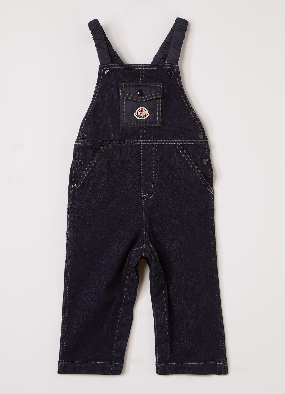 Moncler Straight fit tuinbroek met logo - voorkant 3 indigo