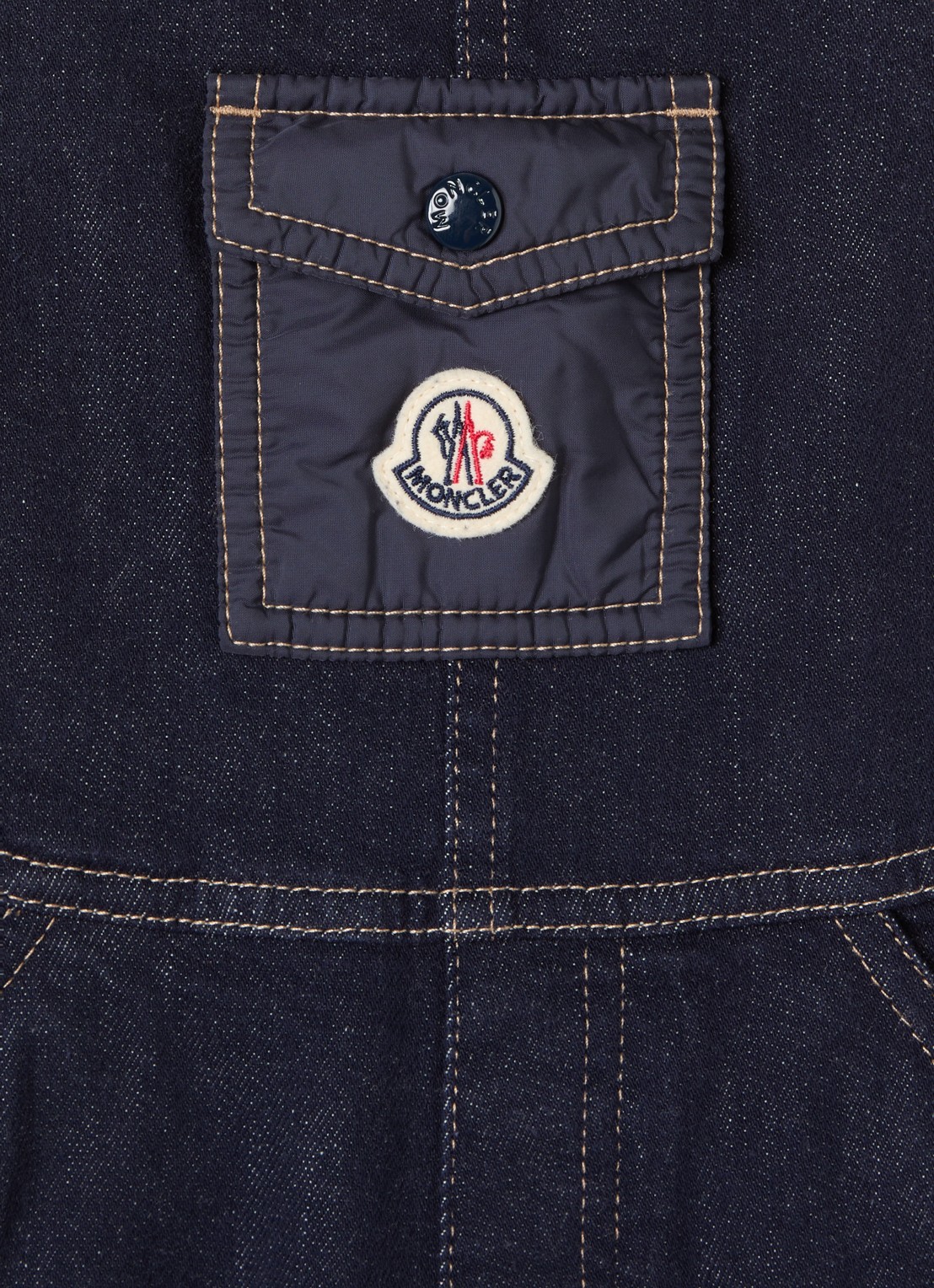 Moncler Straight fit tuinbroek met logo - detail 2 indigo