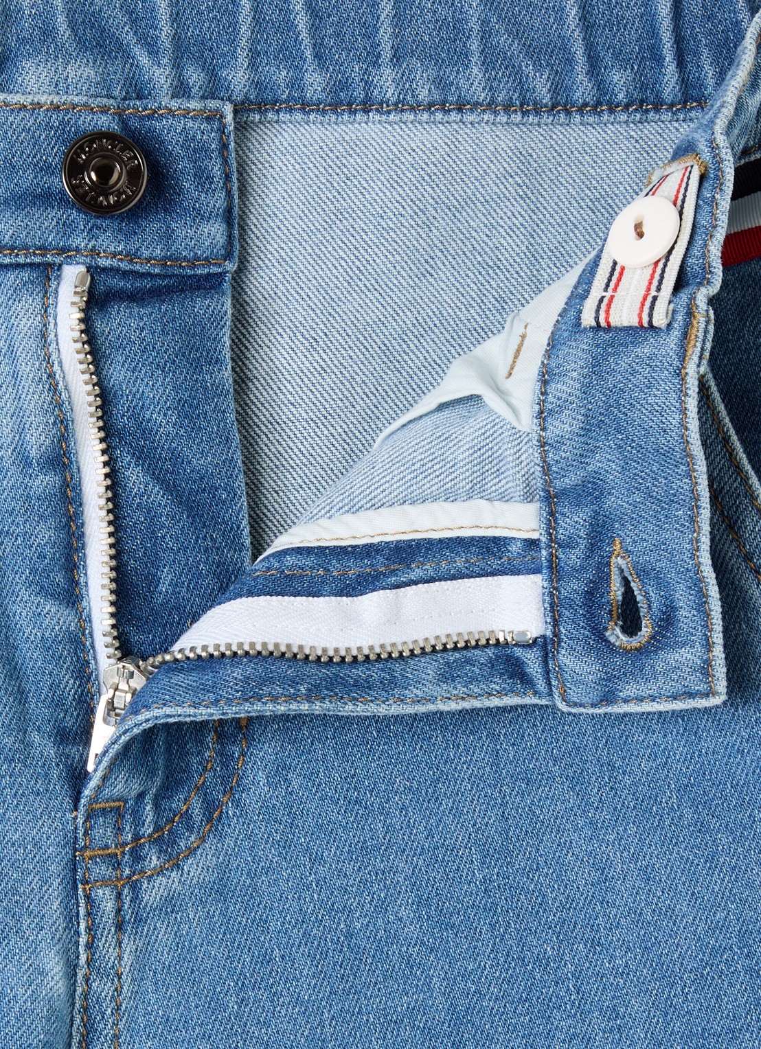 Moncler Straight leg jeans met medium wassing - detail 3 indigo