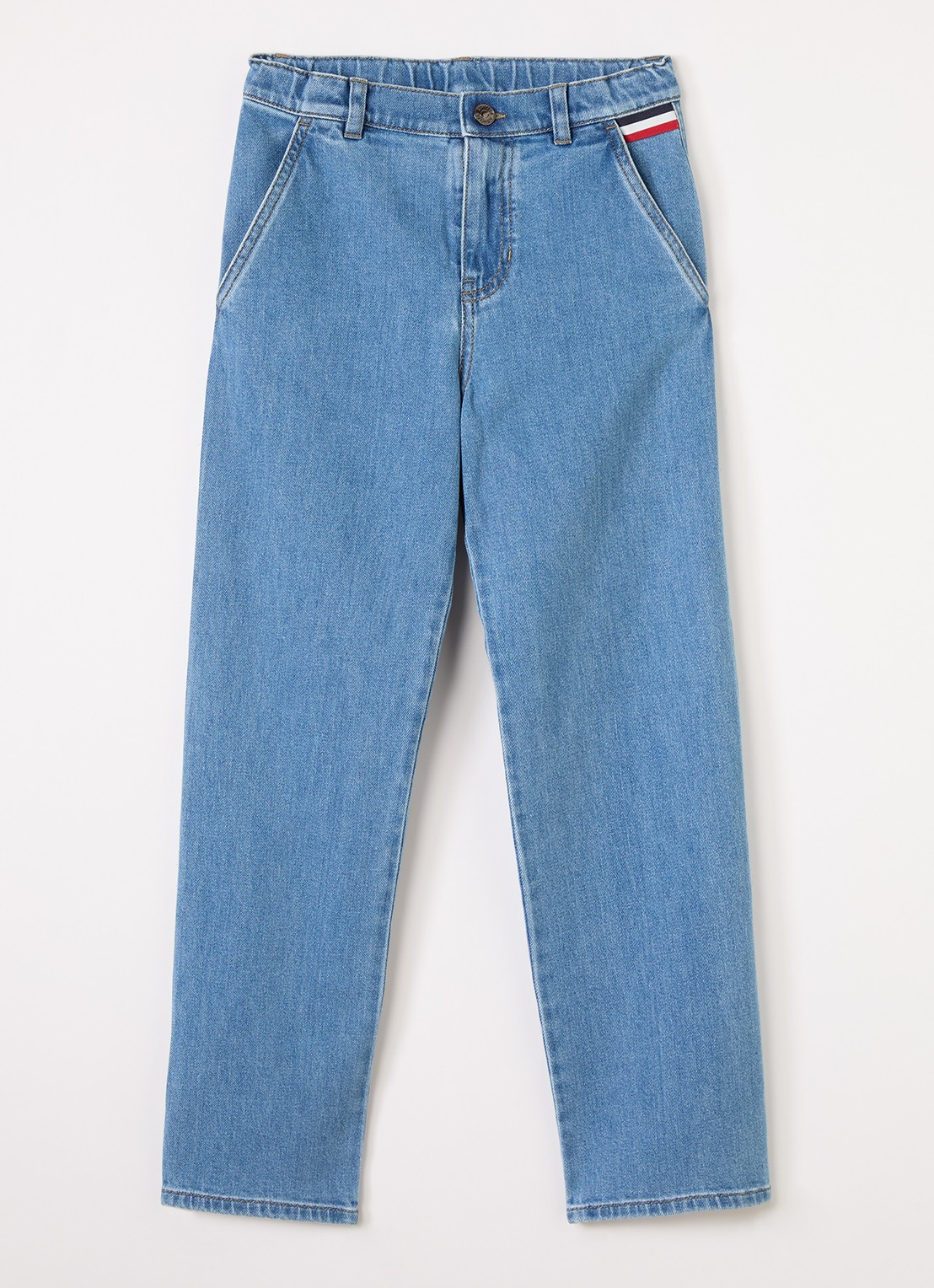 Moncler Straight leg jeans met medium wassing - voorkant indigo