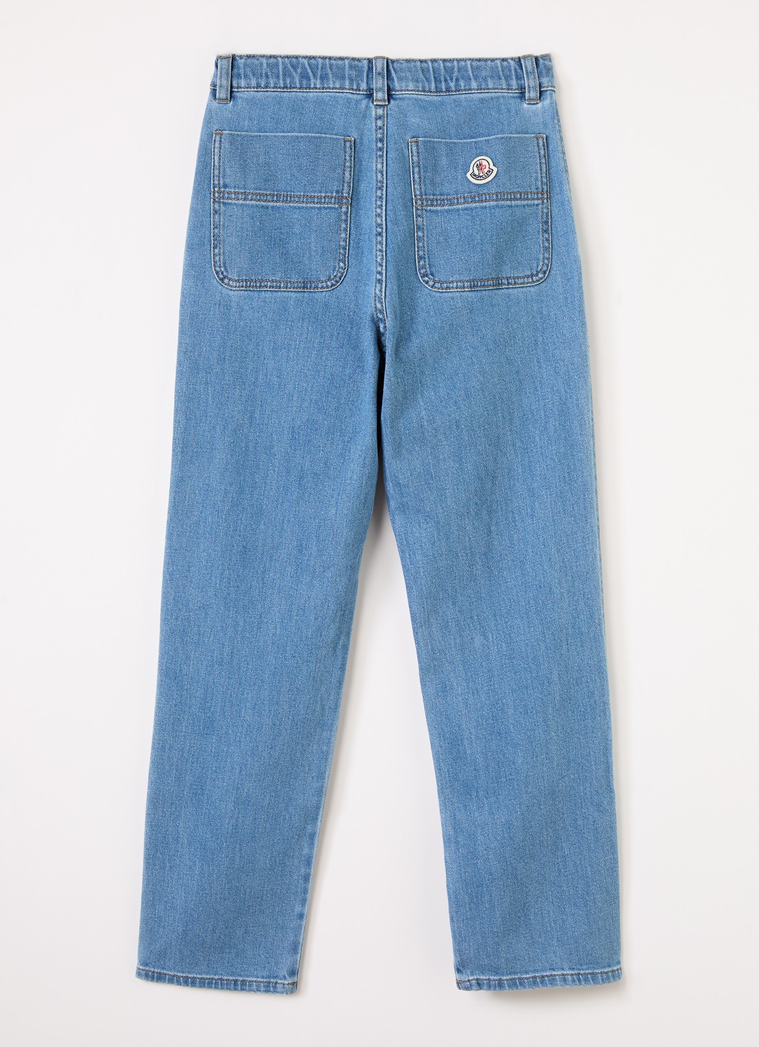 Moncler Straight leg jeans met medium wassing - voorkant 2 indigo