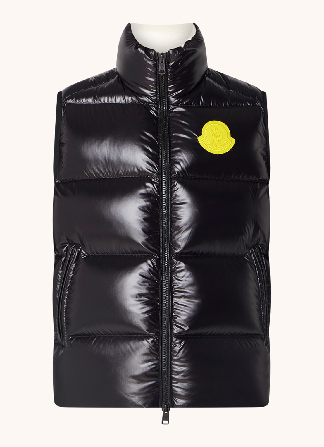 Moncler Sumido gewatteerd bodywarmer met donsvulling en logo - voorkant 5 zwart