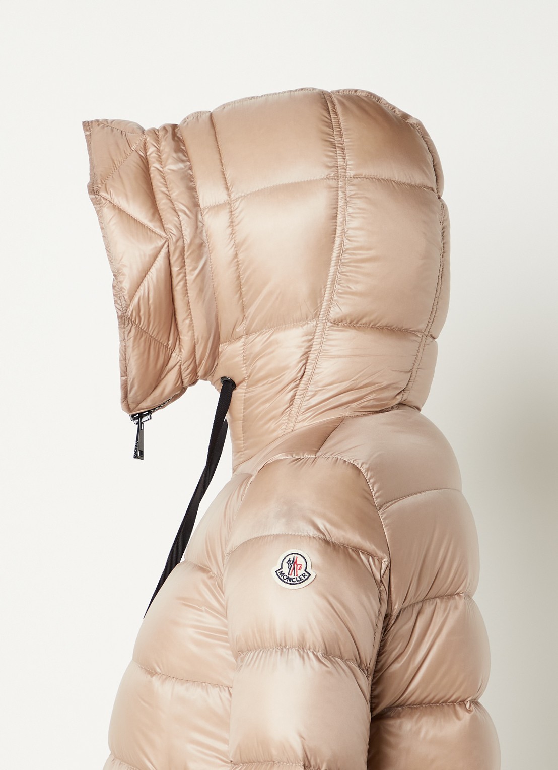Moncler Suyen puffer jas met donsvulling - detail 2 beige