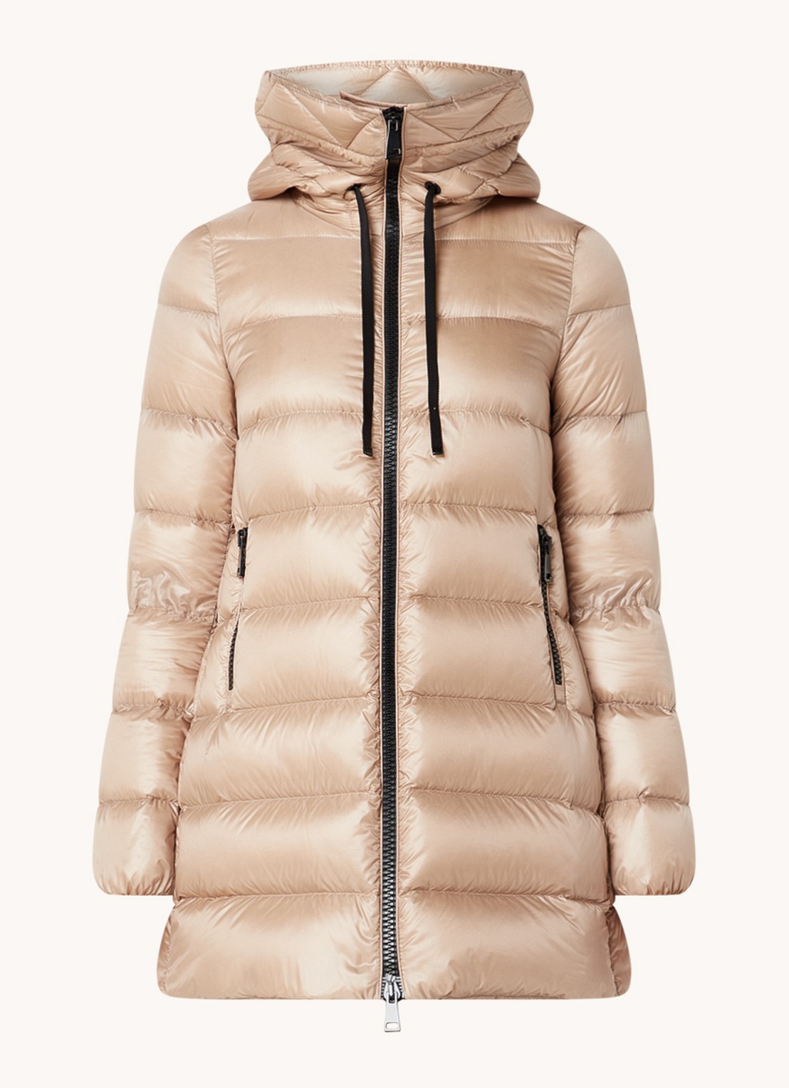 Moncler Suyen puffer jas met donsvulling - voorkant 3 beige