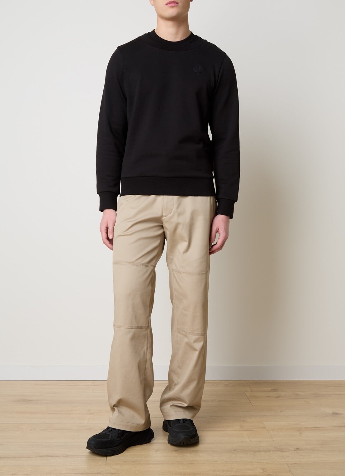 Moncler Sweater met logo - voorkant 2 zwart
