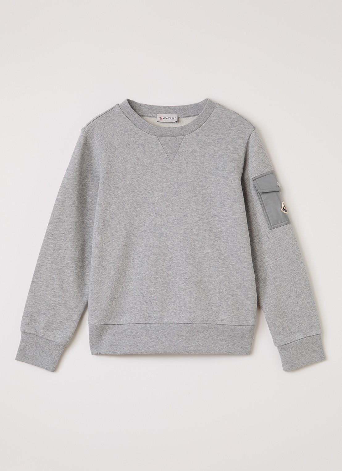 Moncler Sweater met logo - voorkant grijsmele