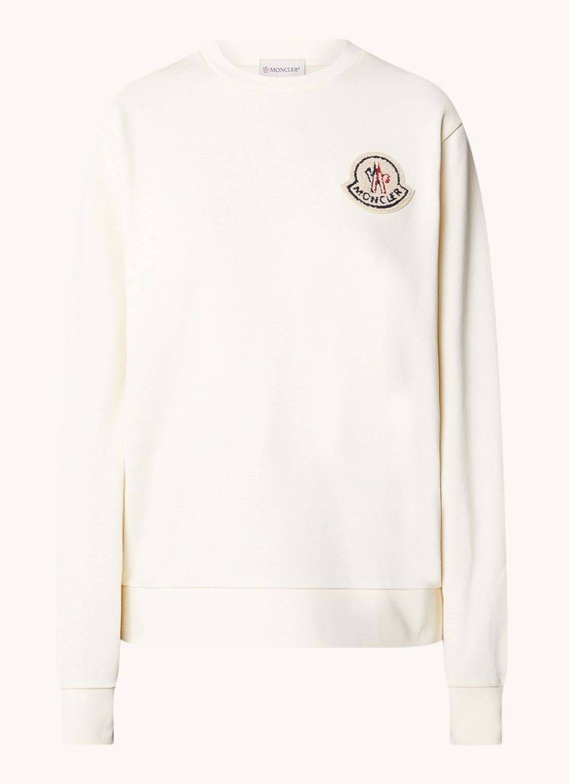 Moncler Sweater met logoborduring - voorkant 4 ivoor