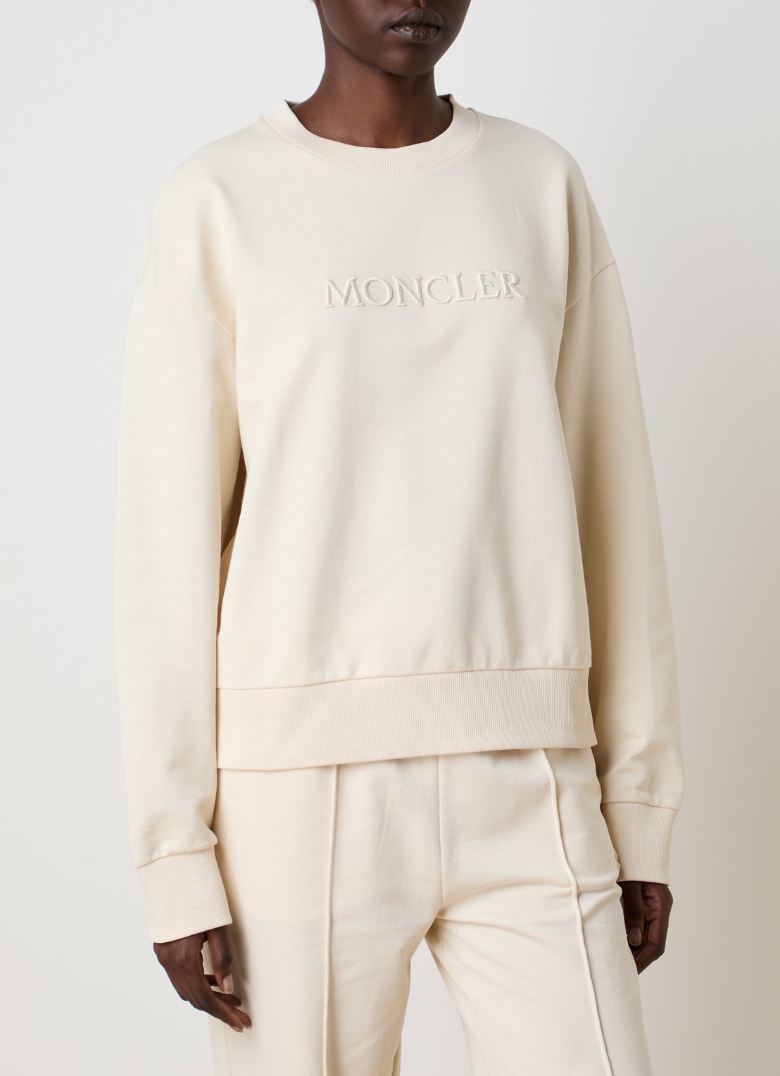 Moncler Sweater met logoborduring - detail 3 beige