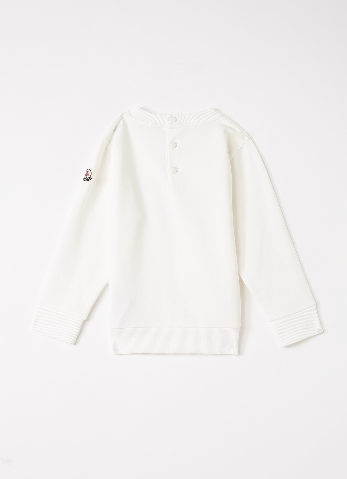 Moncler Sweater met logoprint - voorkant 2 gebroken wit