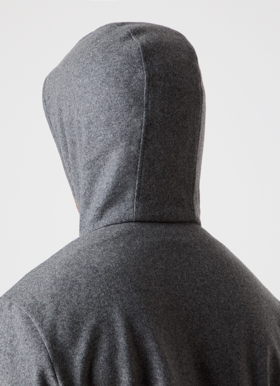Moncler Sweatvest in scheerwolblend met capuchon - detail 5 grijsmele