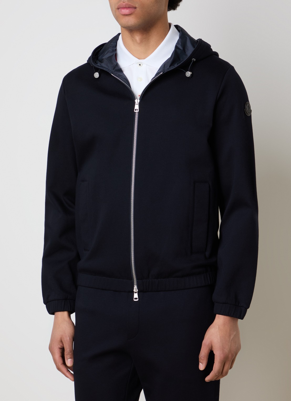 Moncler Sweatvest met capuchon en steekzakken - detail 4 donkerblauw