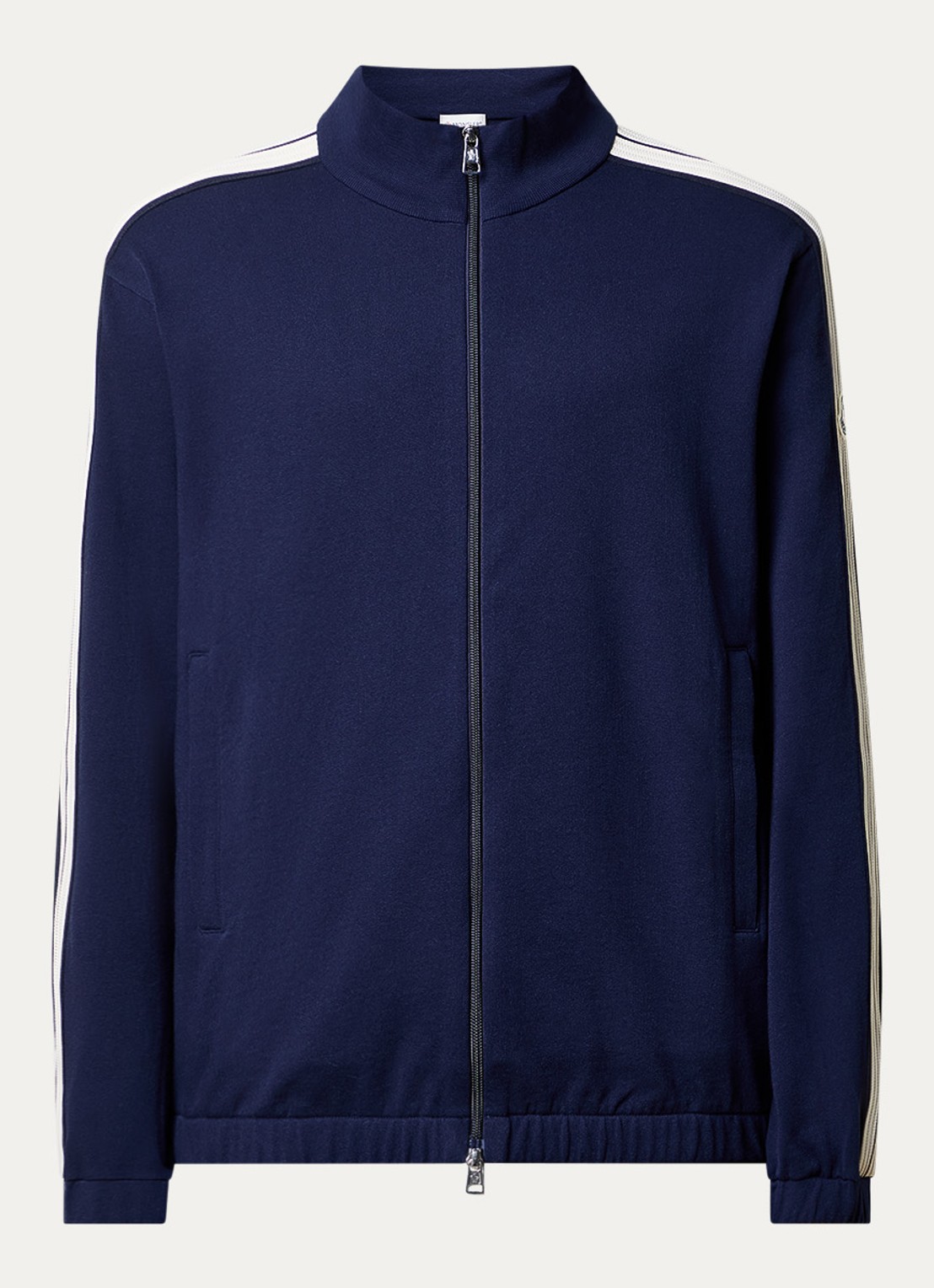 Moncler Sweatvest met logo - voorkant donkerblauw