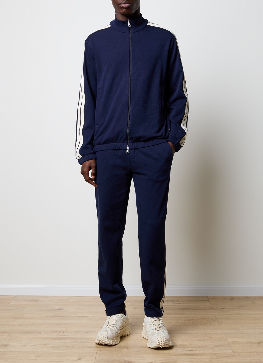 Moncler Sweatvest met logo - voorkant 2 donkerblauw