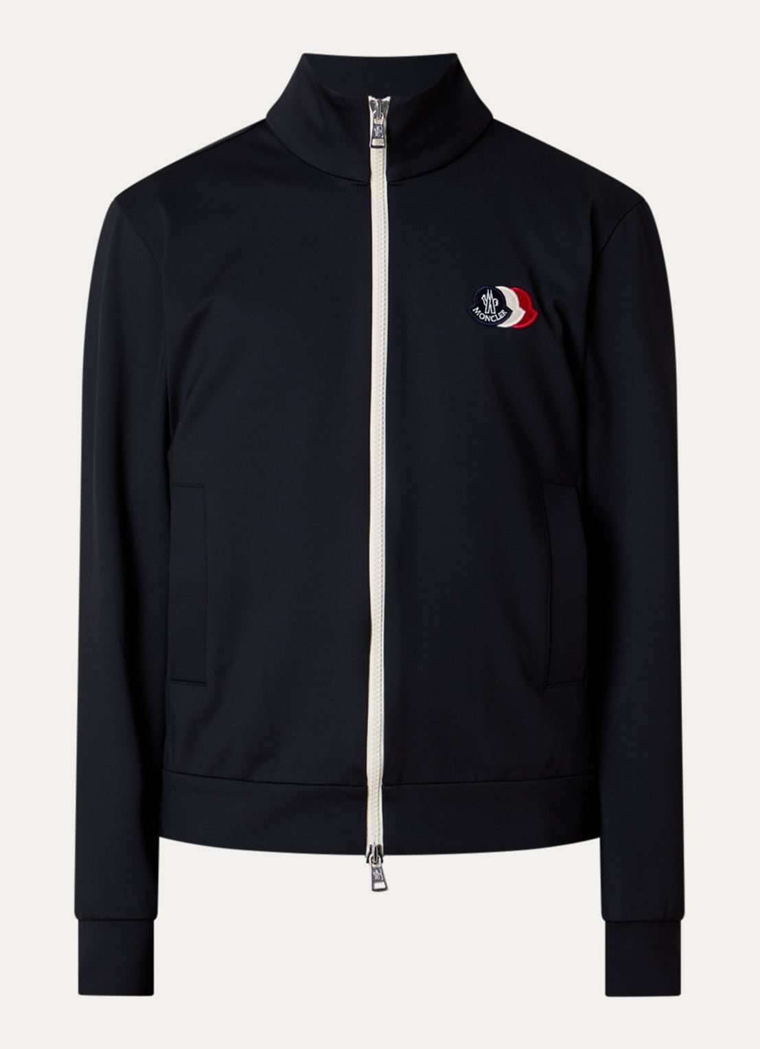 Moncler Sweatvest met logo - voorkant 2 donkerblauw