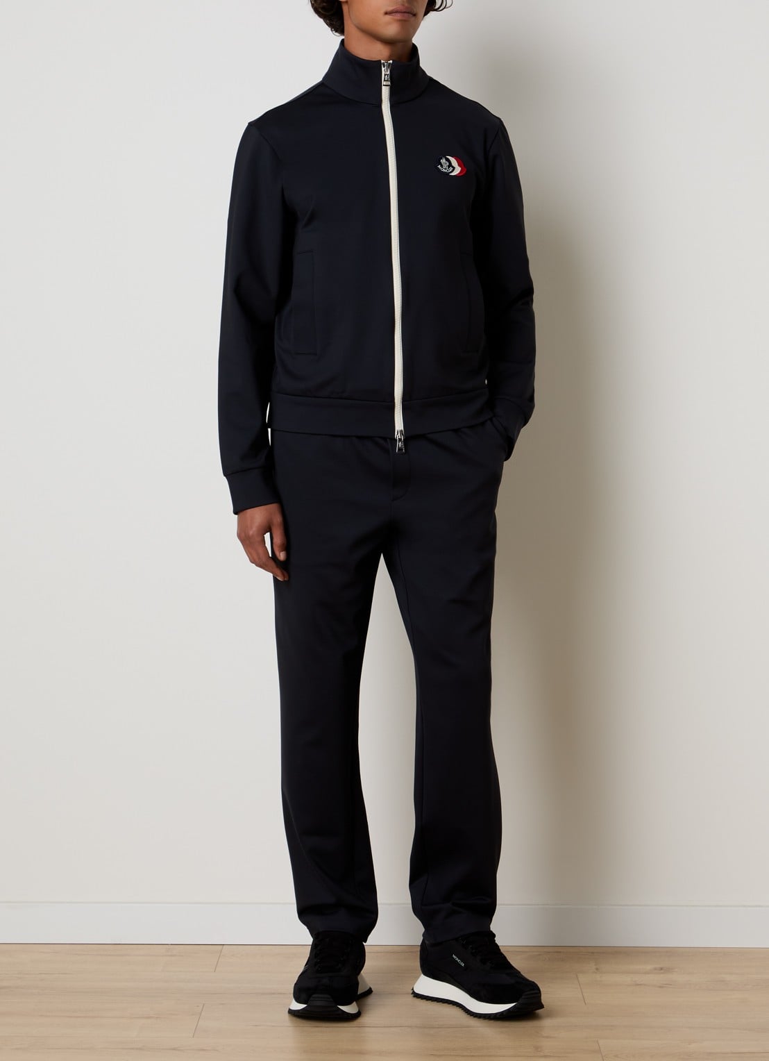 Moncler Sweatvest met logo - voorkant 3 donkerblauw