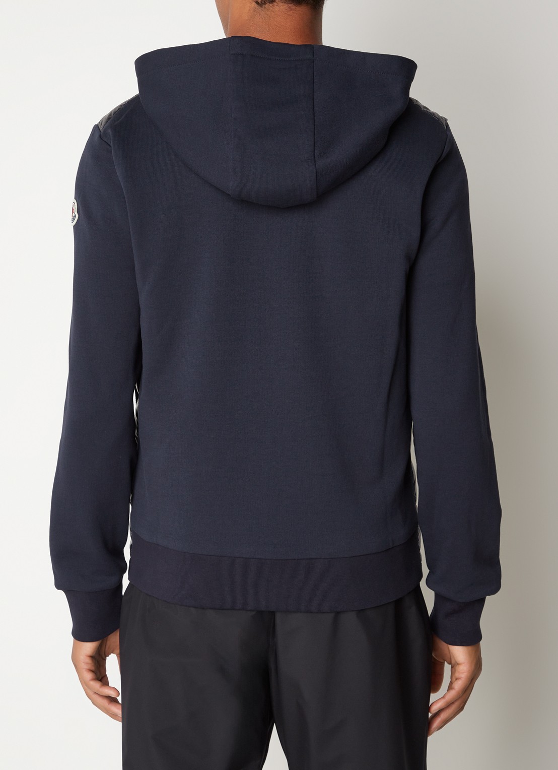 Moncler Sweatvest van jersey met gewatteerde voorpand en donsvulling  - achterkant blauw