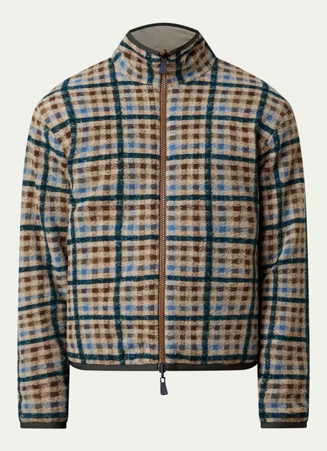 Moncler Sweatvest van teddy met steekzakken - voorkant 2 donkergroen