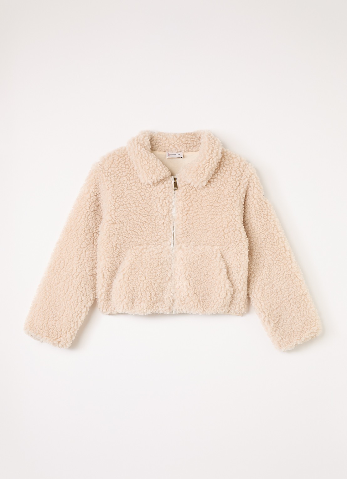 Moncler Sweatvest van teddy - voorkant 2 beige