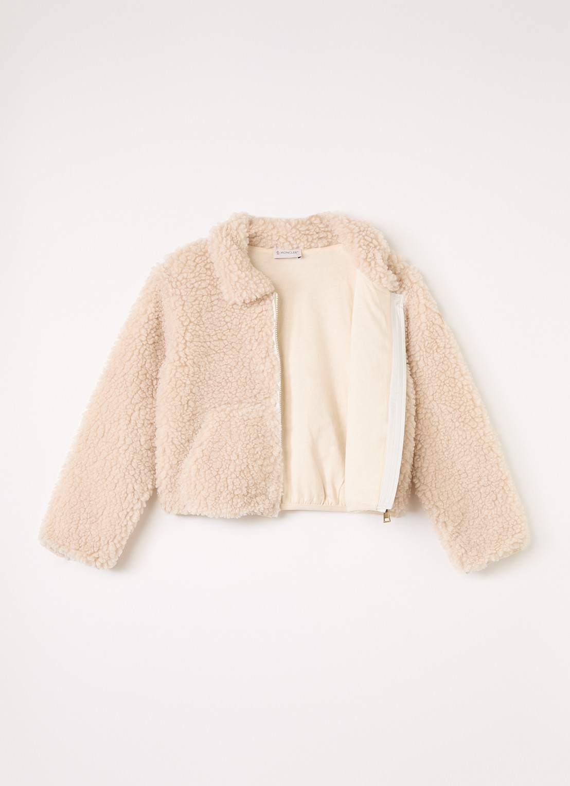 Moncler Sweatvest van teddy - voorkant 3 beige