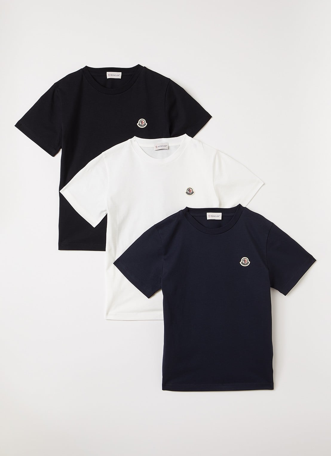 Moncler T-shirt in 3-pack - voorkant donkerblauw