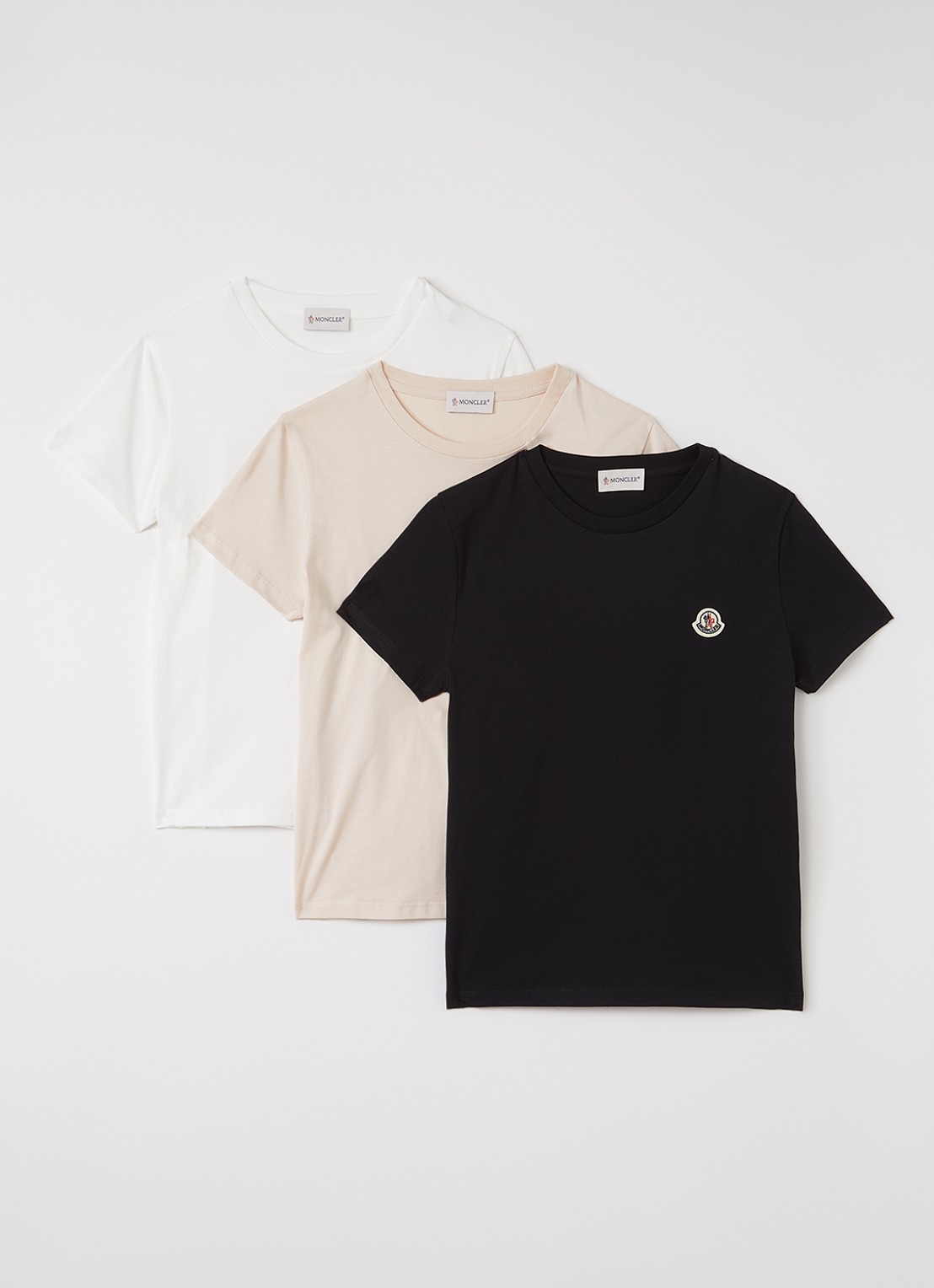 Moncler T-shirt in 3-pack - voorkant zwart