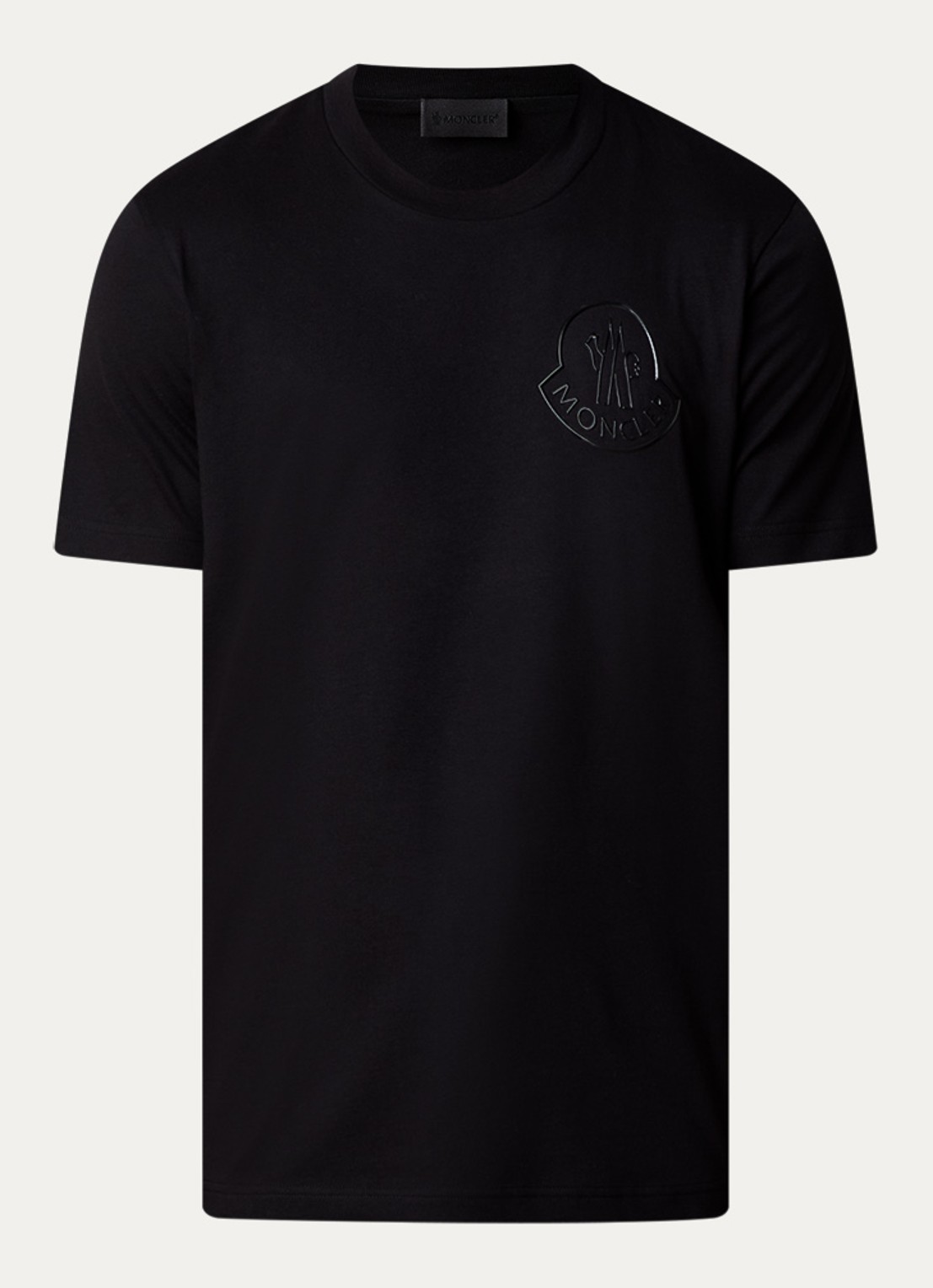 Moncler T-shirt met 3D logo - voorkant 4 zwart