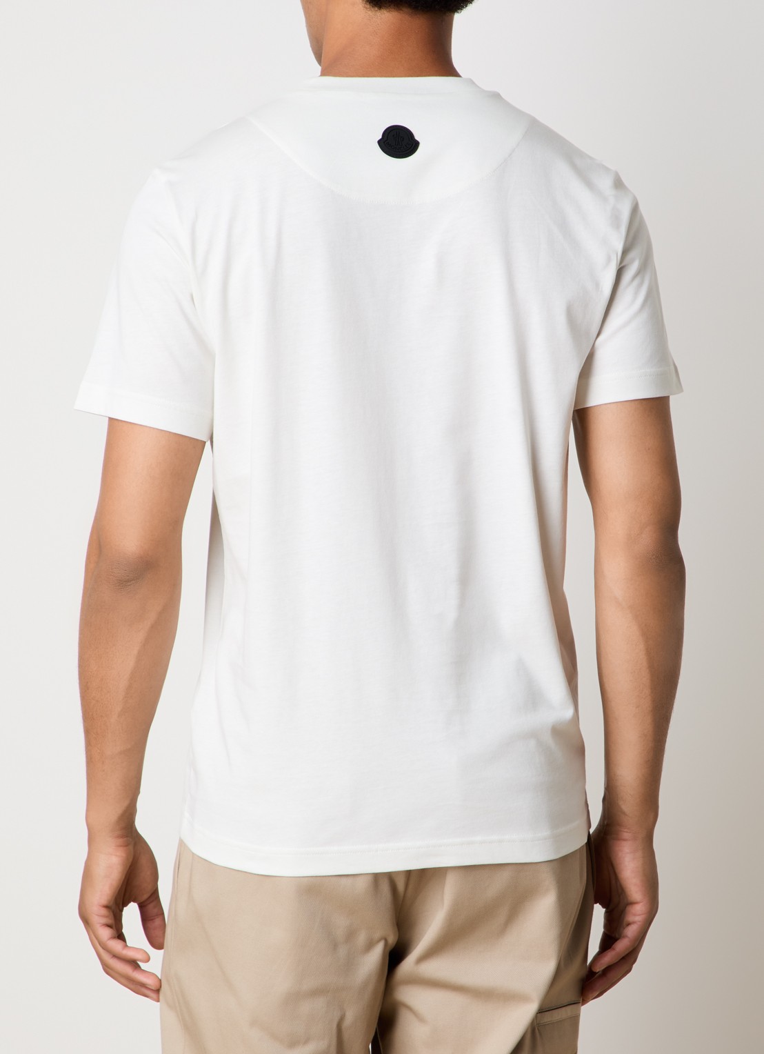 Moncler T-shirt met 3D logo - achterkant gebroken wit