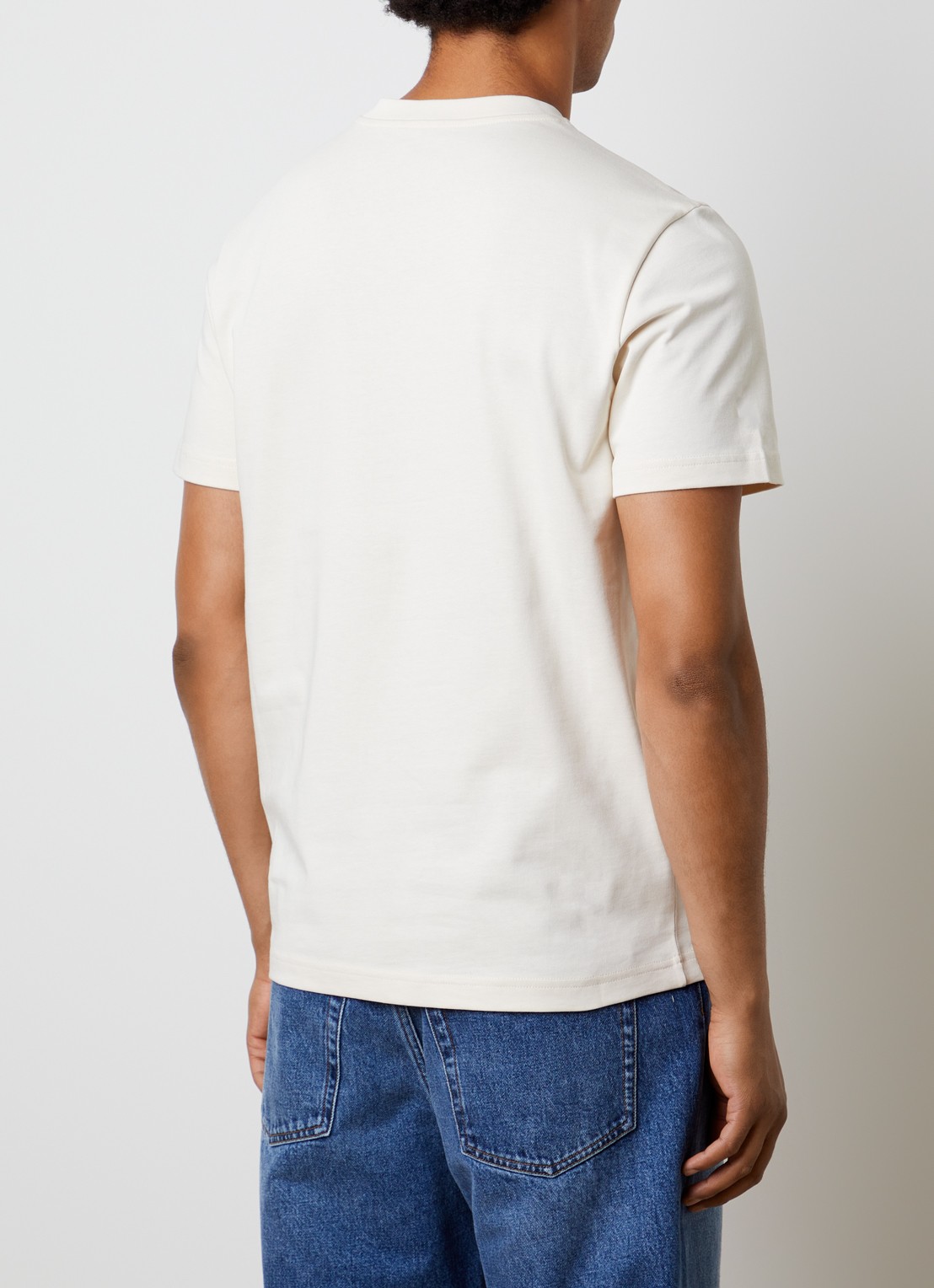 Moncler T-shirt met borstzak - achterkant gebroken wit