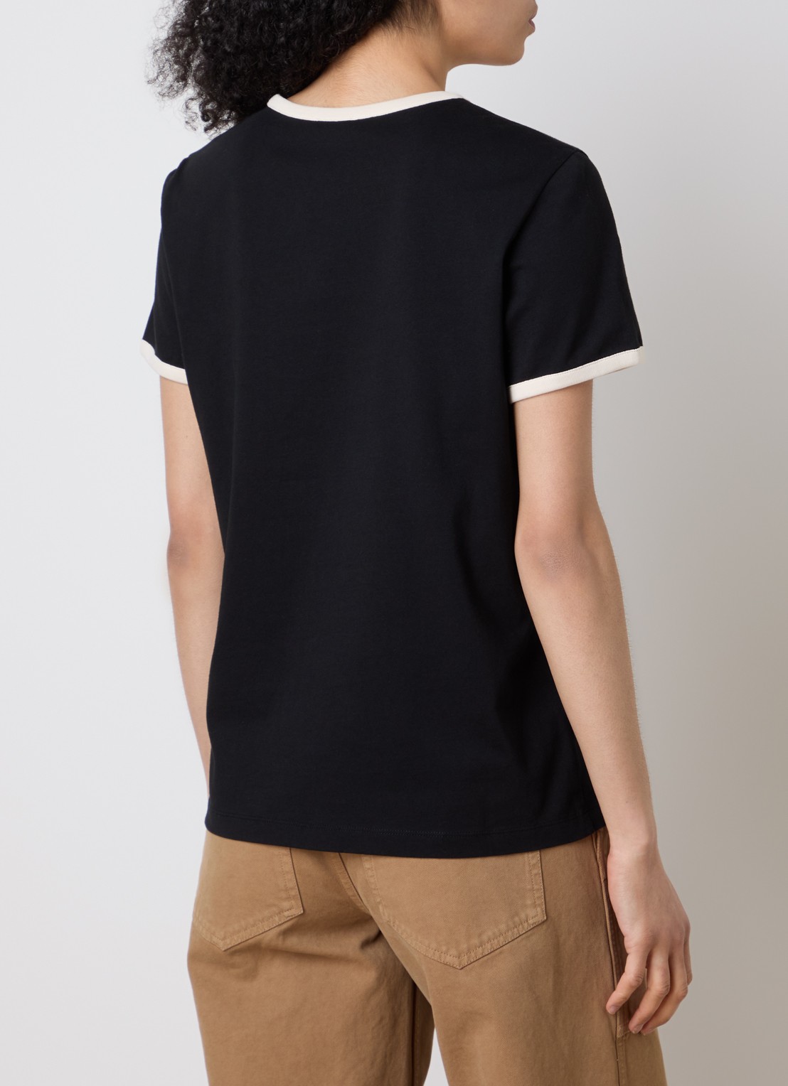 Moncler T-shirt met flock logoprint - achterkant 5 zwart