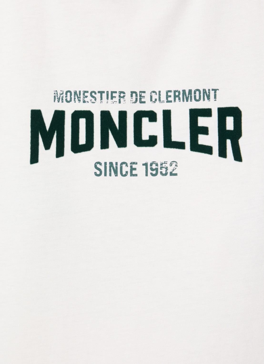 Moncler T-shirt met flock logoprint - detail 2 creme