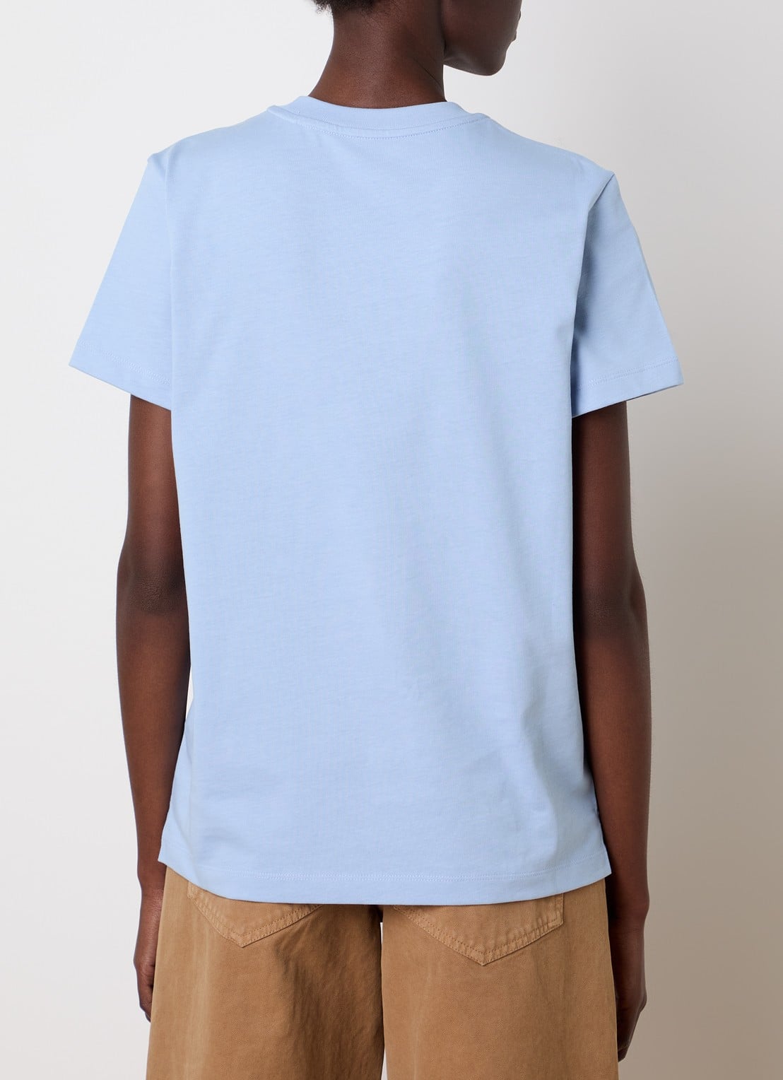 Moncler T-shirt met flock logoprint - achterkant 3 blauwgrijs