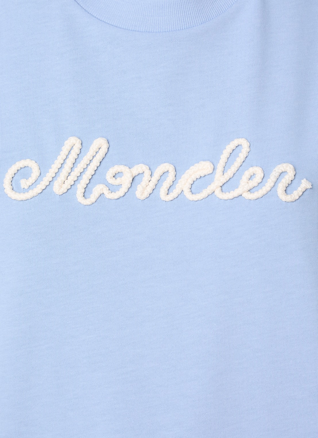 Moncler T-shirt met flock logoprint - detail 5 blauwgrijs