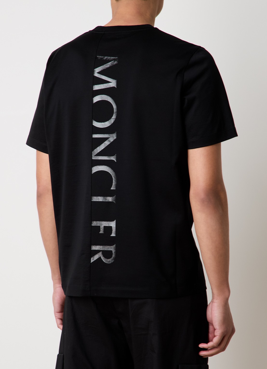 Moncler T-shirt met logo en backprint  - detail 4 zwart