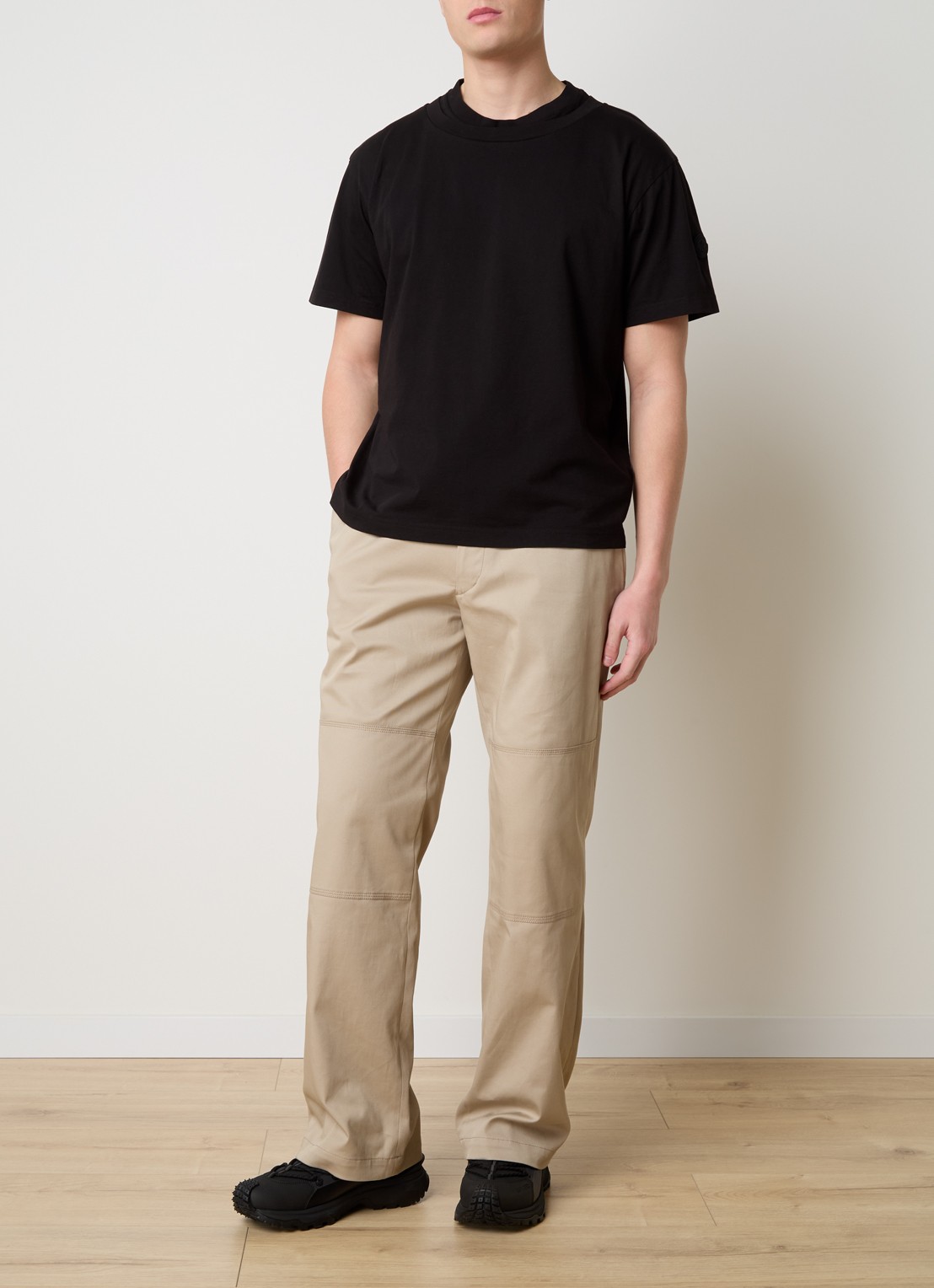 Moncler T-shirt met logo - voorkant 2 zwart