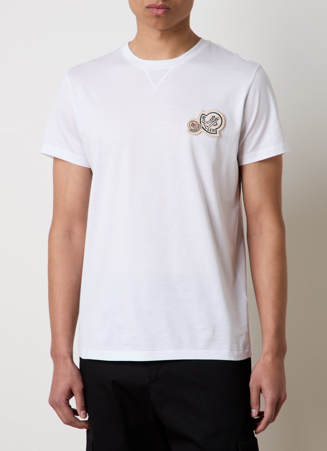 Moncler T-shirt met logo - detail 4 wit