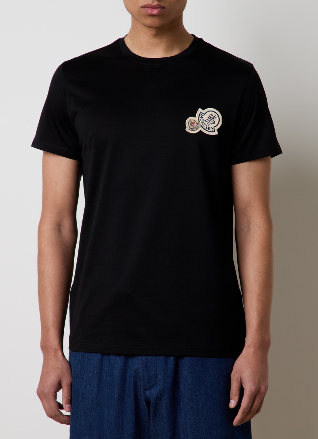 Moncler T-shirt met logo - detail zwart
